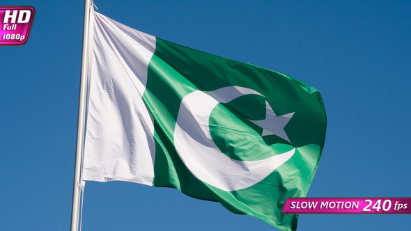 Pakistani Flag Waves The Wind