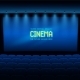 Empty Cinema Theater Hall with Blue Screen - GraphicRiver Item for Sale