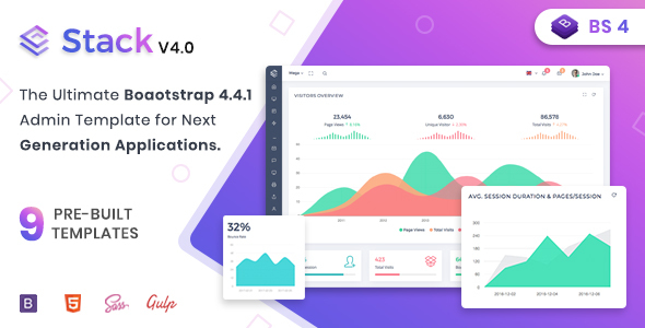 Stack – Clean Responsive Bootstrap 4 Admin Dashboard Template