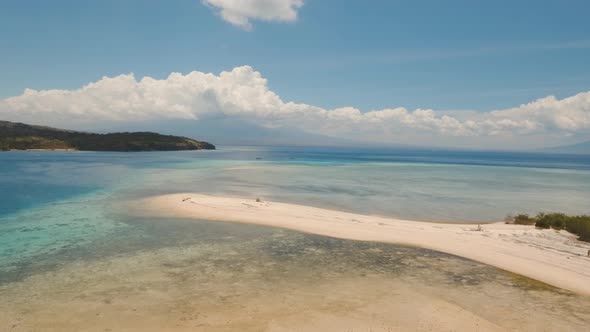 Aerial View Beautiful Beach on Tropical Island Menjangan