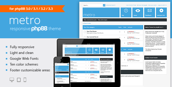 Metro — A Responsive Theme for phpBB3