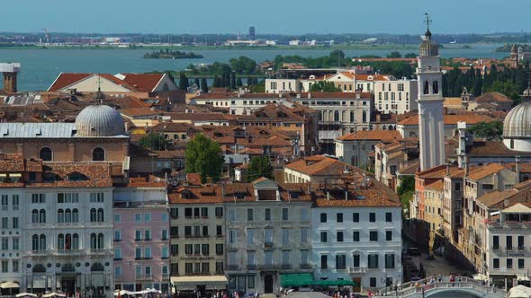 Aerial View of Amazing Architecture in Venice, Attractions and Tourism, Travel