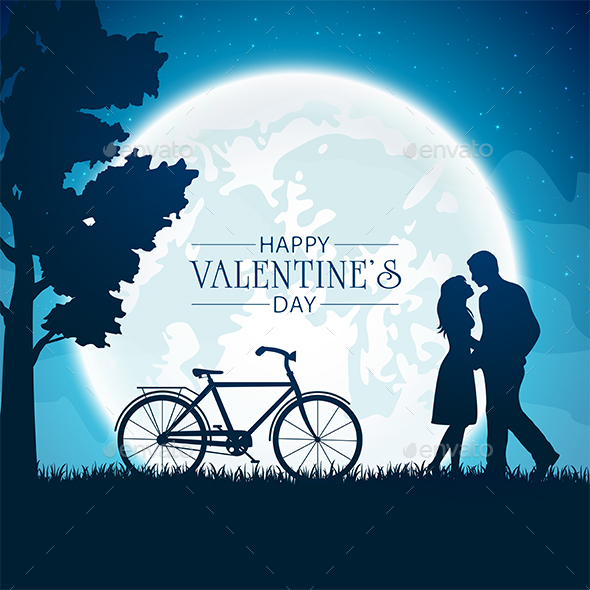 Valentines Background with Couple