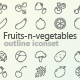Fruits-n-Vegetables Outline Black Icons - GraphicRiver Item for Sale