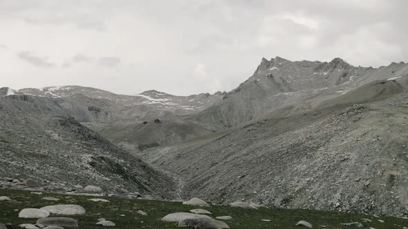 Timelapse of Running Clouds in the Mountains