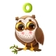 Funny Cartoon Owl with Big Eyes and a Letter of - GraphicRiver Item for Sale
