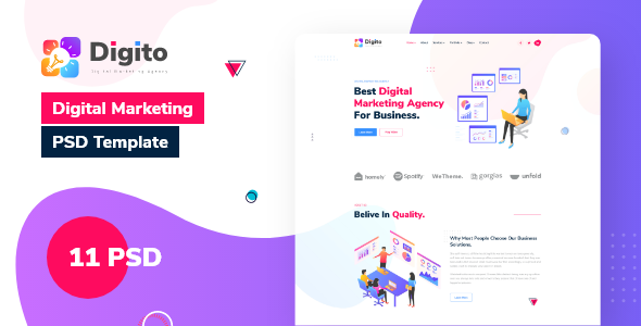 Digito - Digital Marketing & Consulting Agency PSD Template