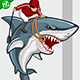 Shark Jockey Cartoon Vector - GraphicRiver Item for Sale