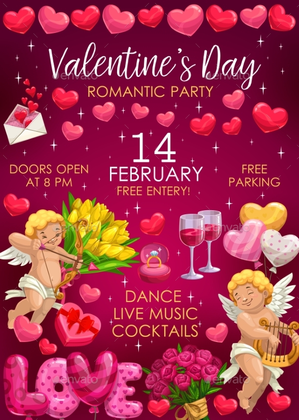 Happy Valentines Day Holiday Romantic Party