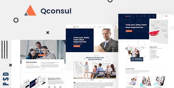 Qconsul - Business Consulting PSD Template
