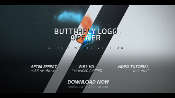 Butterfly Logo Opener  l  Elegant Logo Opener  l   Flipping Wings Logo Opener