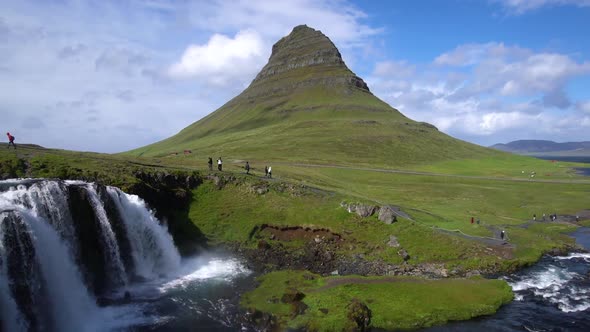 Kirkjufell Mountain Landscape in Iceland Summer