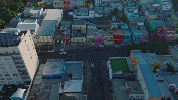 High Angle View of Vehicles Passing Road Intersection in Town