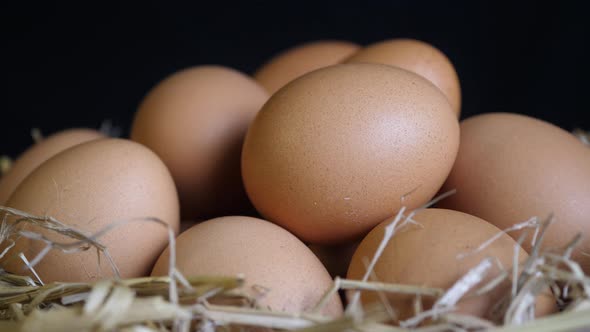 The rotation of the chicken egg in the basket