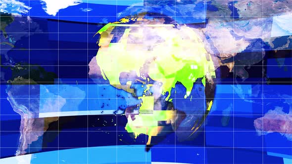 Animated Rotate Technology News Background.4k globe map animation