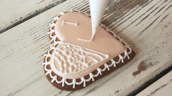 Decoration of Frosted Cookie for Valentines Day