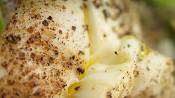 Vertical video: Mozzarella with salad in a plate