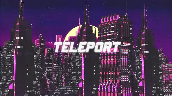 Retro Cyber City Background Teleport