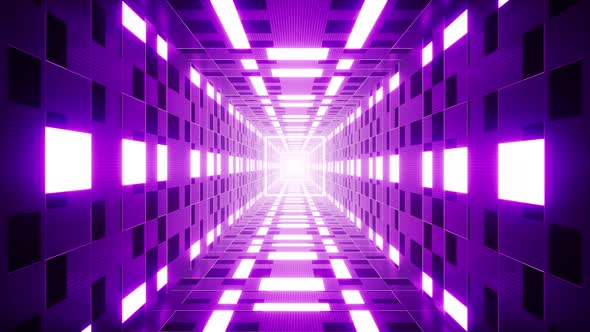 Purple Light Square Tile Pattern Tunnel VJ Loop