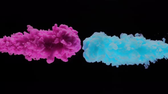 Super Slowmotion Shot of Color Inks in Water