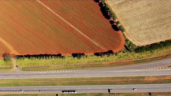 Rural landscape aerial view. Nature scenery