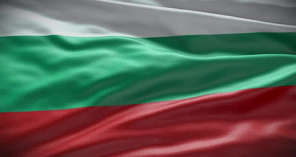Bulgaria waving flag looped 4K