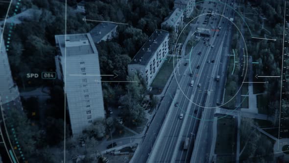 A Pursuit of the black car that was found on the highway using navigation system alt