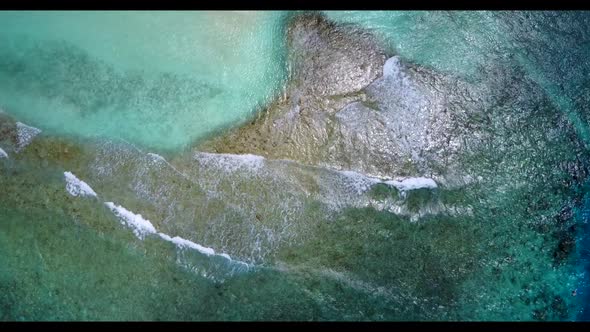 Aerial top view nature of perfect sea view beach adventure by clear ocean with white sand background