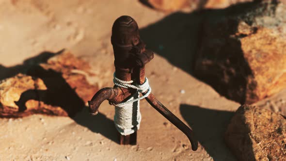 Old Abandoned Hand Water Pump in Desert