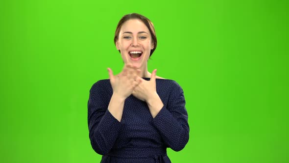 Girl Happiness Is Boundless Is Win, Green Screen