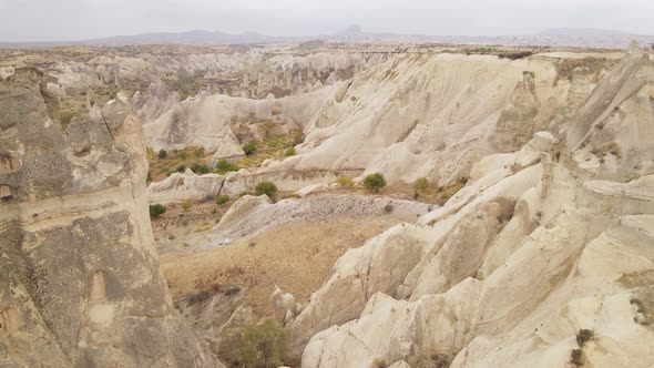 Cappadocia Landscape Aerial View. Turkey. Goreme National Park