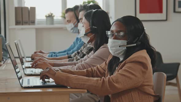 African-American Female Call Center Worker Posing