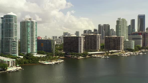 Aerial Miami Real Estate Brickell Bay Waterfront Condos