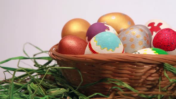 Easter Eggs in a Basket