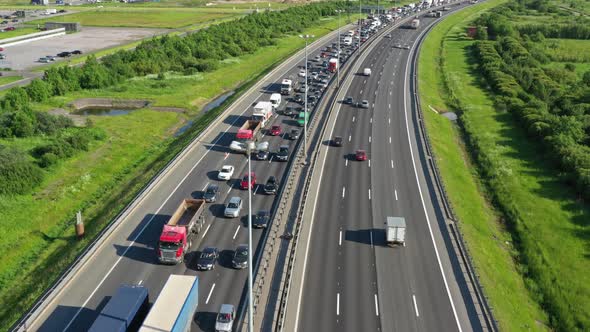 City Traffic Jam on Highway