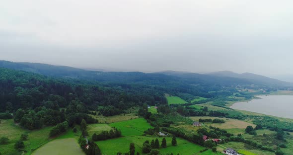 Flyfing over Forest and Lake