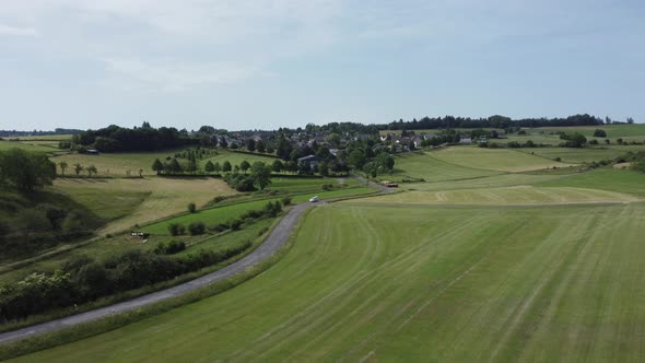 Nature reserve Eifel in Germany near Wahlen, hills and forest