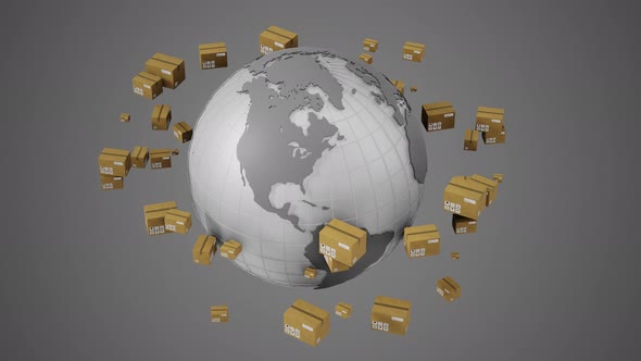 Parcel Delivery Around the World Animation