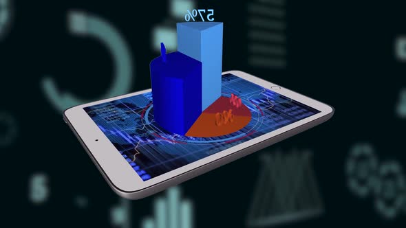 Colorful Charts Diagrams Showing Growth Profits Development