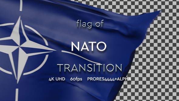 Flag of NATO transition | UHD | 60fps