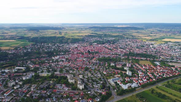 Aerial View Rottenburg Am Neckar, Germany.