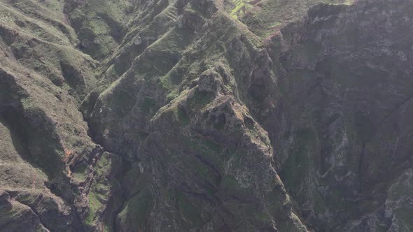 Mountain Aerial of Cliffs High Mountains Along the Atlantic Coast Line