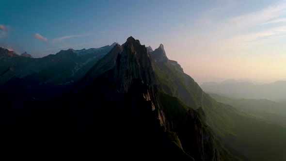 Schaefler Altenalptuerme Mountain Ridge Swiss Alpstein Alpine Appenzell Innerrhoden Switzerland a