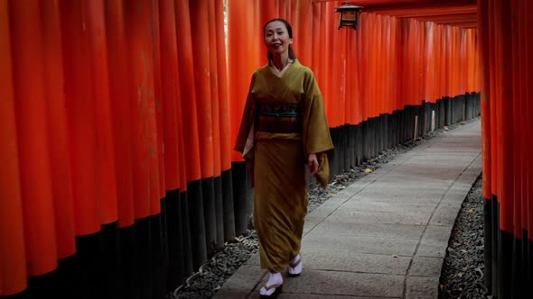 Elegant Japanese woman in Kyoto Japan