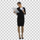 Young businesswoman reading documents, Alpha Channel - VideoHive Item for Sale