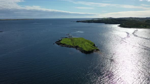 Aerial View of an Island By Bruckless in County Donegal - Ireland