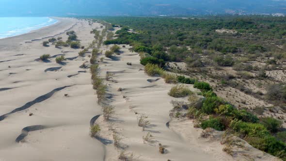 Aerial view of Patara Beach, Turkey.