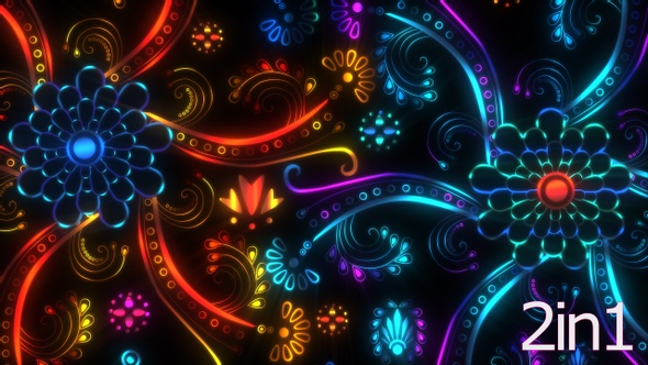 Neon Floral Background