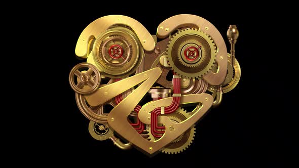 Steampunk metal heart