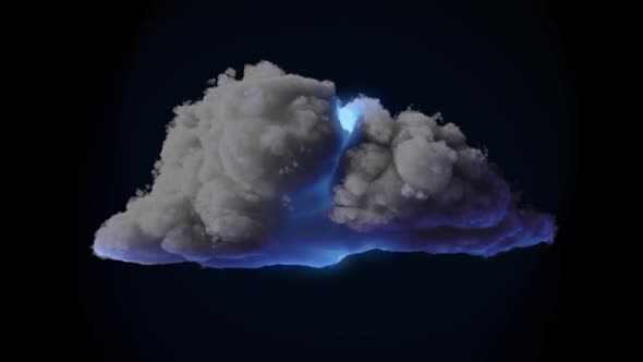 3D animation Lightning Bolts In The Cloud . thunder and lightning vfx alt